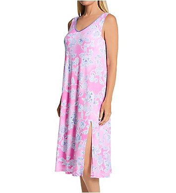 Ellen Tracy Boho Floral Midi Slip Dress with Soft Bra