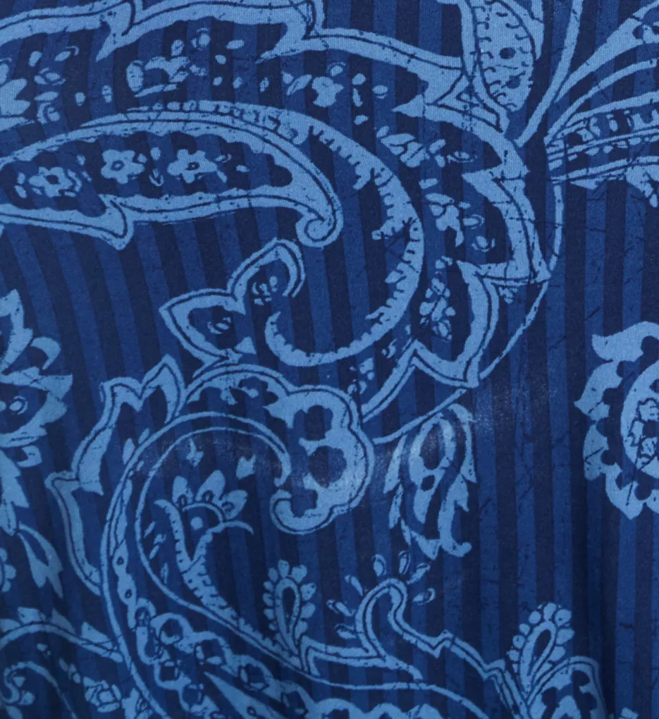 Blue Paisley Sleeveless Midi Sleepshirt