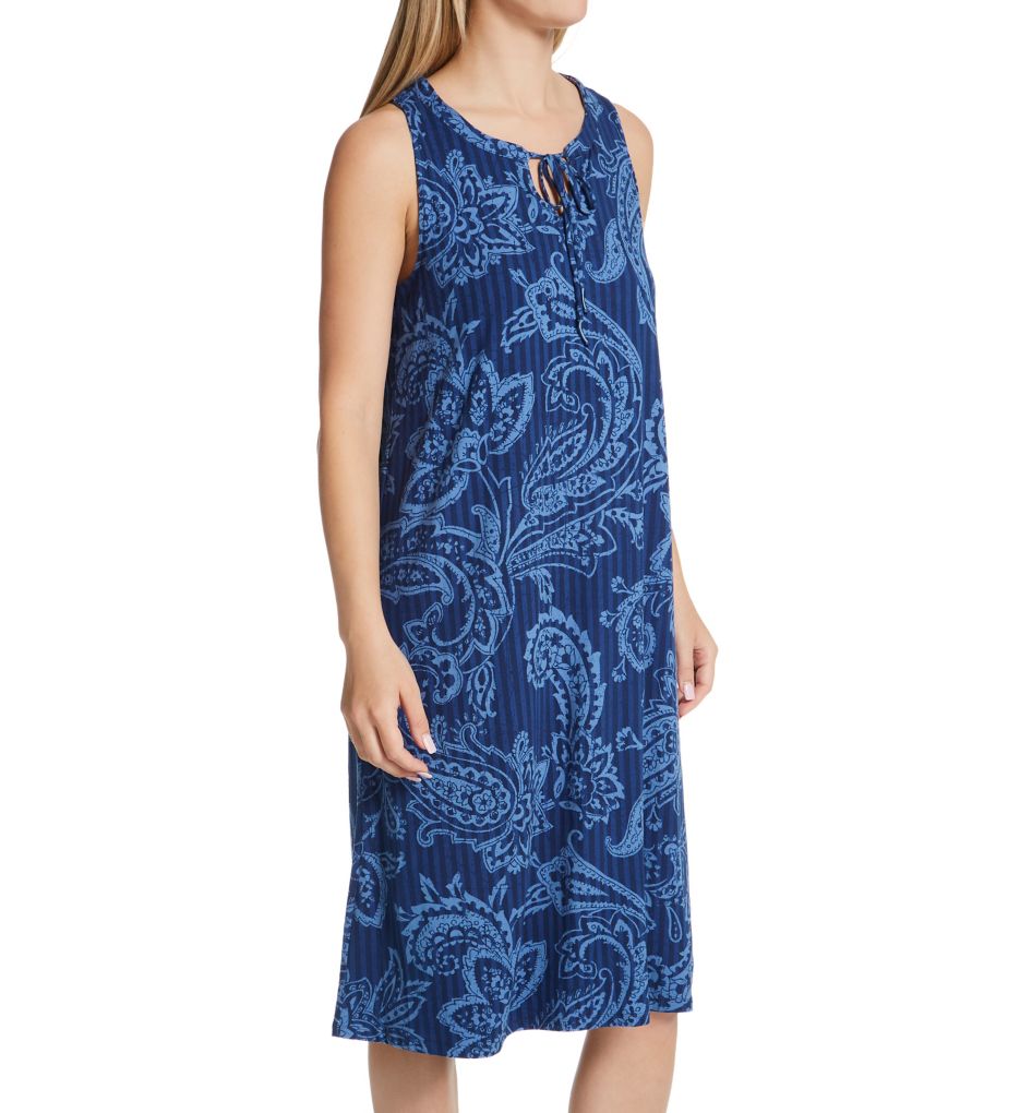Ellen Tracy Blue Paisley Sleeveless Midi Sleepshirt 8225558 - Image 1