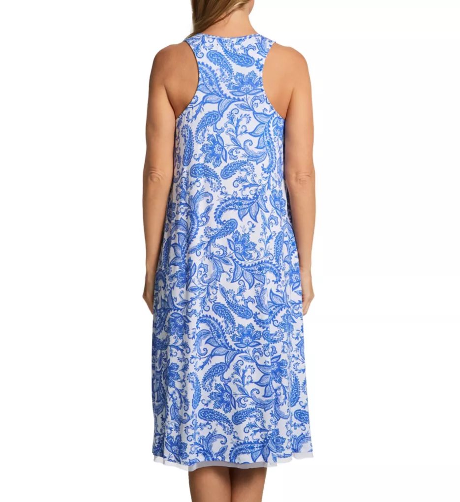 Paisley Sleeveless Mid Gown with Soft Bra