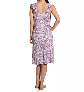 Paisley Sleeveless Midi Gown with Soft Bra