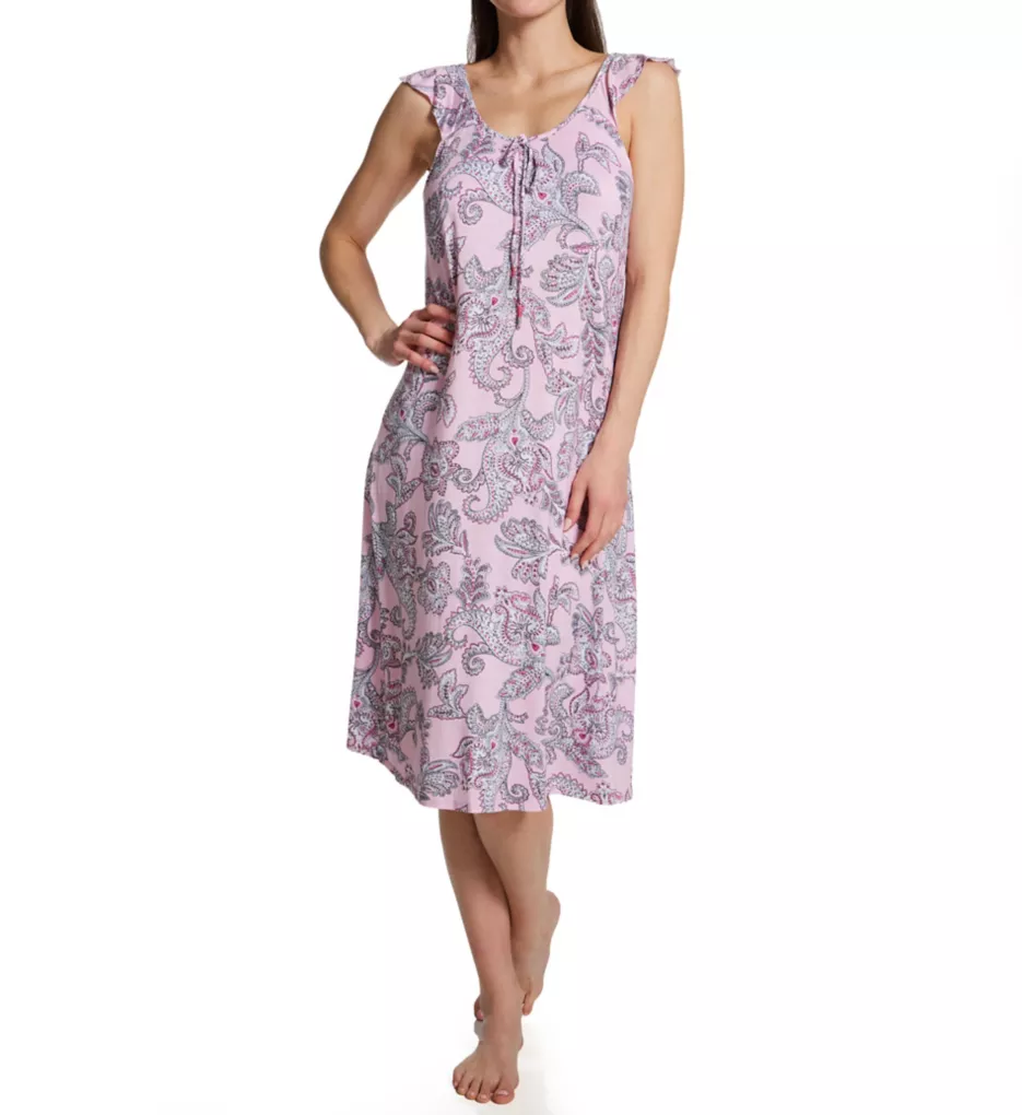 Ellen Tracy Paisley Sleeveless Midi Gown with Soft Bra 8225617 - Image 1