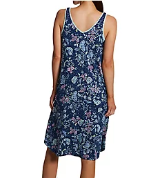 Navy Floral Sleeveless Midi Gown w/ Soft Bra Navy Floral S