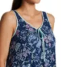 Ellen Tracy Navy Floral Sleeveless Midi Gown w/ Soft Bra 8225624 - Image 3