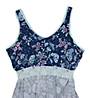 Ellen Tracy Navy Floral Sleeveless Midi Gown w/ Soft Bra 8225624 - Image 5