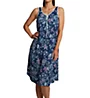 Ellen Tracy Navy Floral Sleeveless Midi Gown w/ Soft Bra 8225624