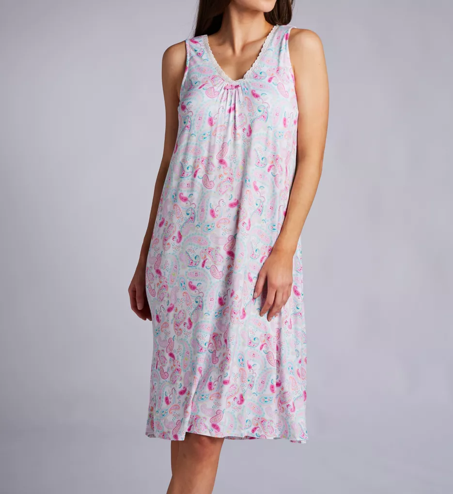 Ellen Tracy Paisley Sleeveless Midi Gown w/ Soft Bra 8225634 - Image 1