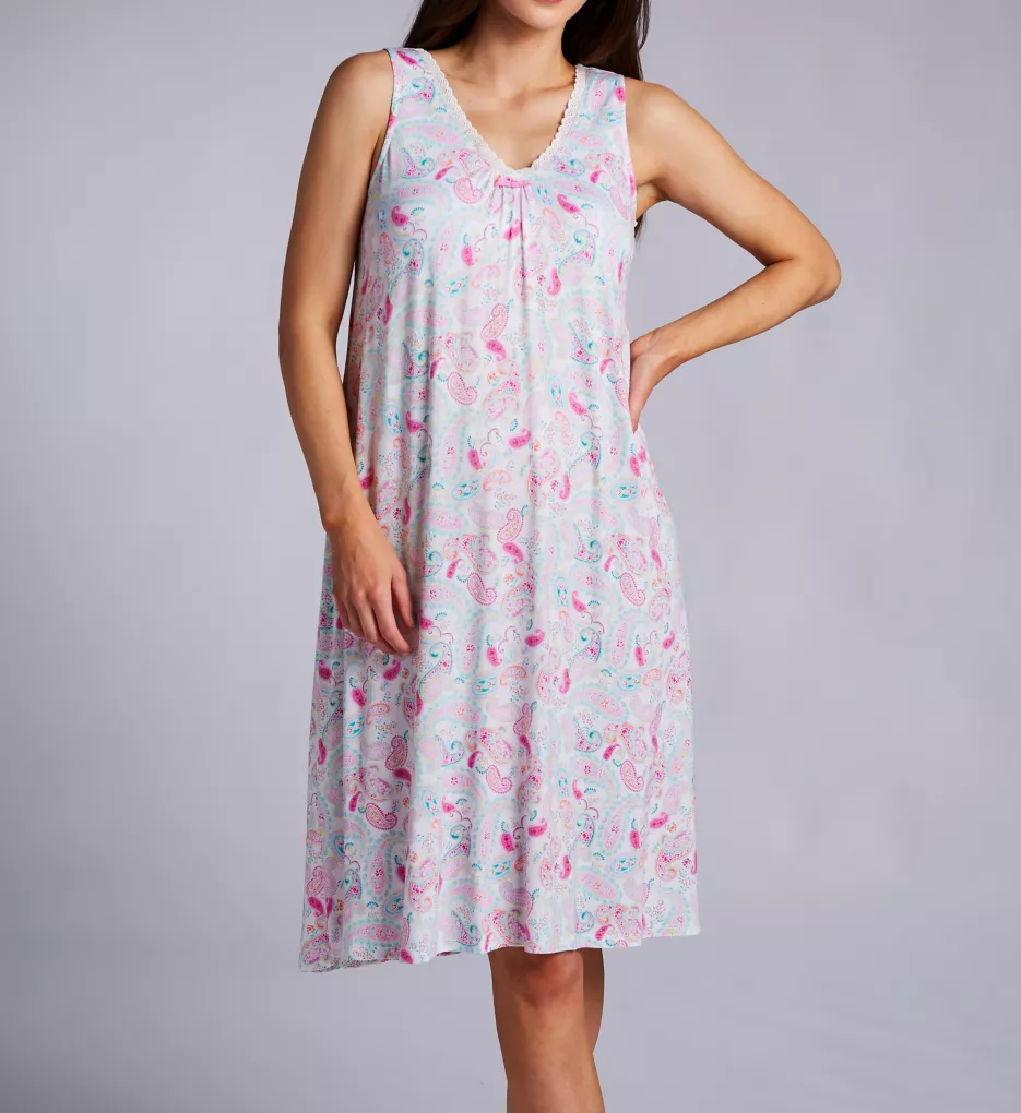 Ellen Tracy Paisley Sleeveless Midi Gown w/ Soft Bra 8225634