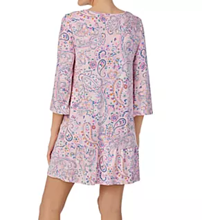 Pink Paisley 3/4 Sleeve Short Tunic