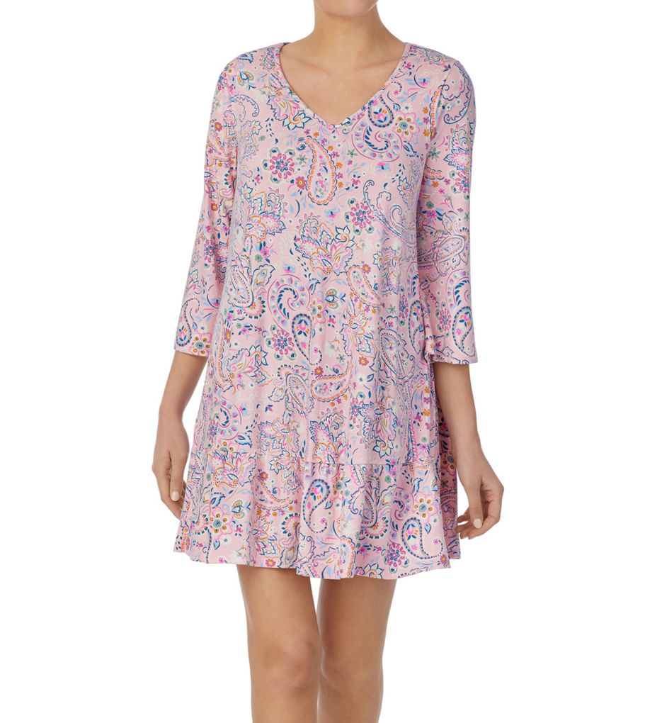 Ellen Tracy Pink Paisley 3/4 Sleeve Short Tunic 8325571 - Image 1