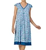 Ellen Tracy Blue Ditsy Short Sleeve Midi Gown 8325610