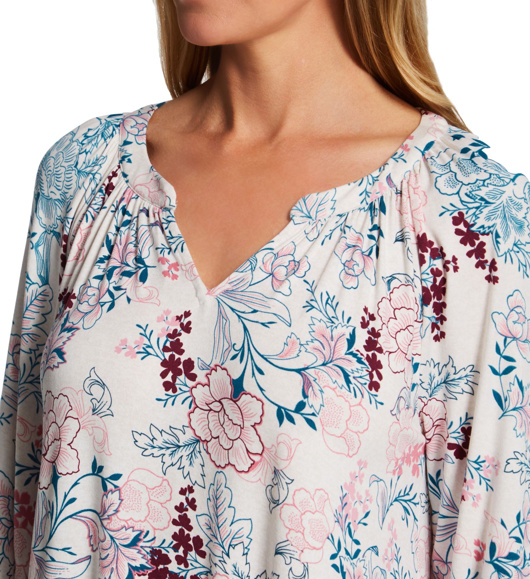 Ellen Tracy Boho Floral 3/4 Sleeve Tunic 8325613 - Image 4