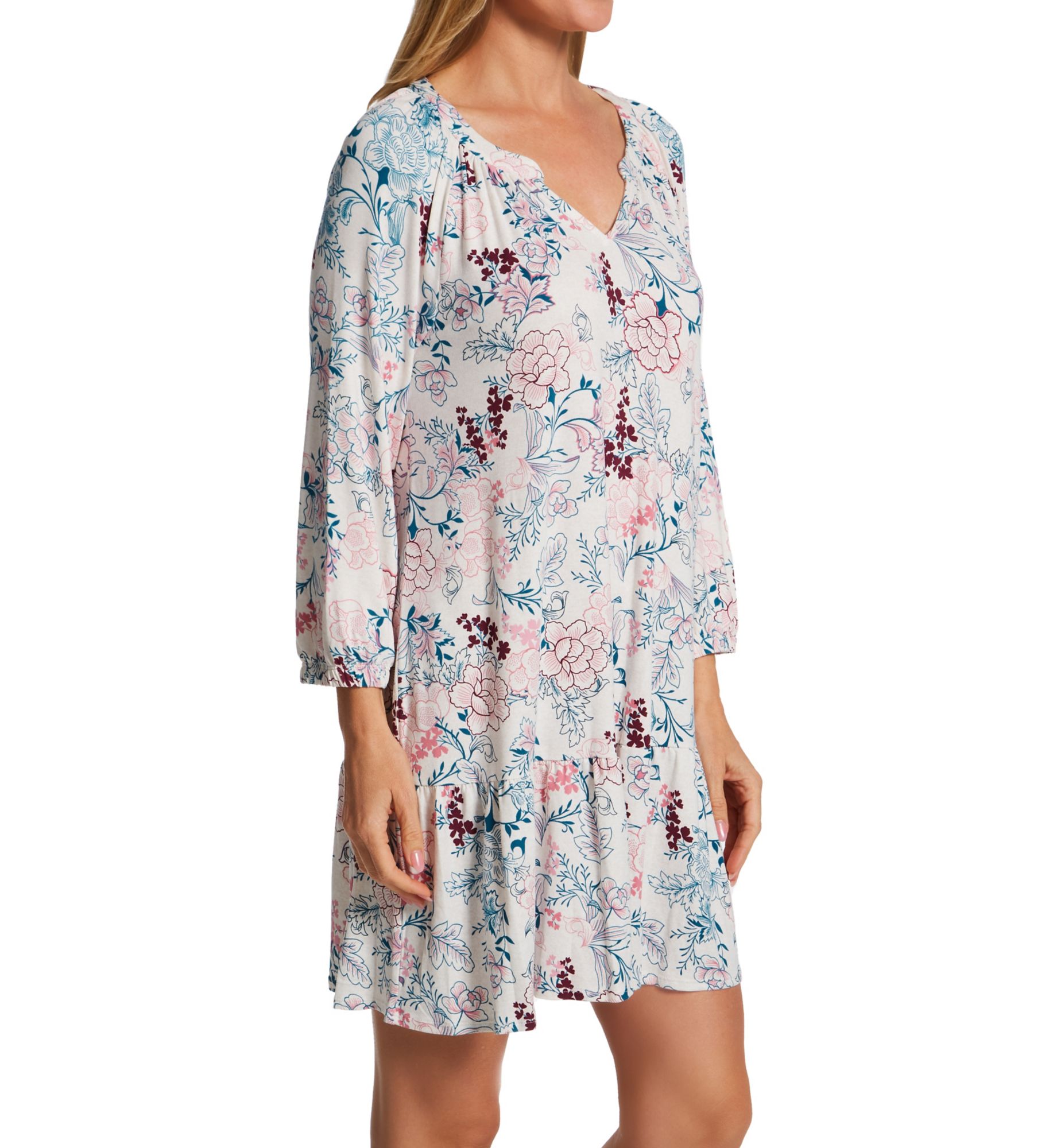 Ellen Tracy Boho Floral 3/4 Sleeve Tunic 8325613 - Image 1