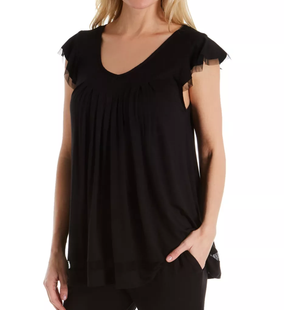 Yours to Love Short Sleeve Top Black w/ Mesh S