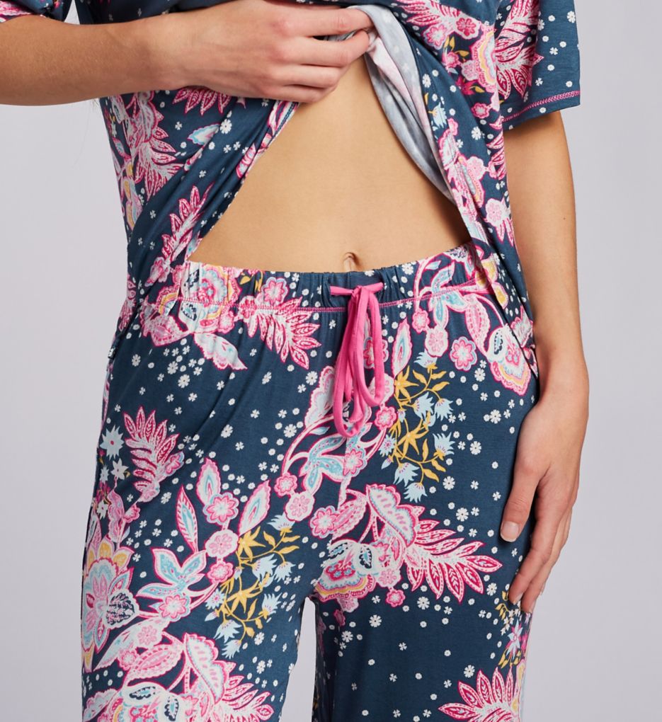 Ellen Tracy Jersey Elbow Sleeve Cropped Wide Leg Pant PJ Set 8525649 - Image 4