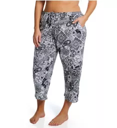 Plus Yours to Love Cropped Sleep Pant Paisley 1X