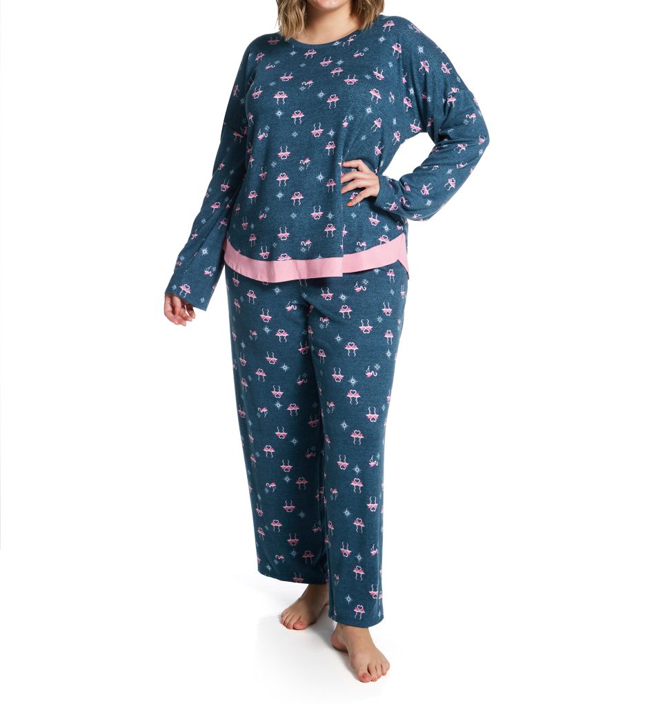 Ellen Tracy Brushed Sweater Knit Long Sleeve PJ Set 8725572 - Image 6