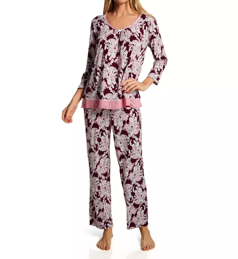 Midnight by Carole Hochman Satin And Lace Modal Pajama Set & Reviews