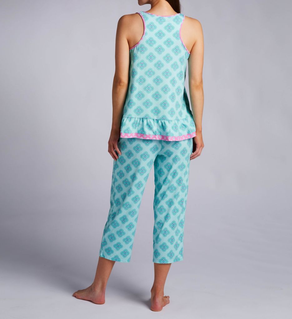 Ellen Tracy Medallion Sleeveless w/ Cropped Pant PJ Set 8725635 - Image 2
