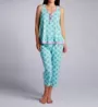 Ellen Tracy Medallion Sleeveless w/ Cropped Pant PJ Set 8725635 - Image 1