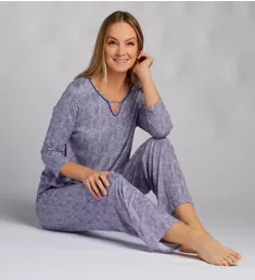 Jersey 3/4 Sleeve Long Pant PJ Set