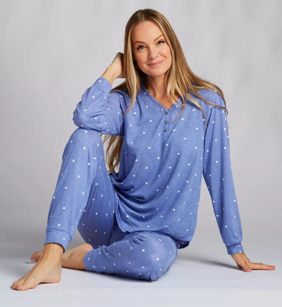 Brushed Sweater Knit Long Sleeve Jogger PJ Set