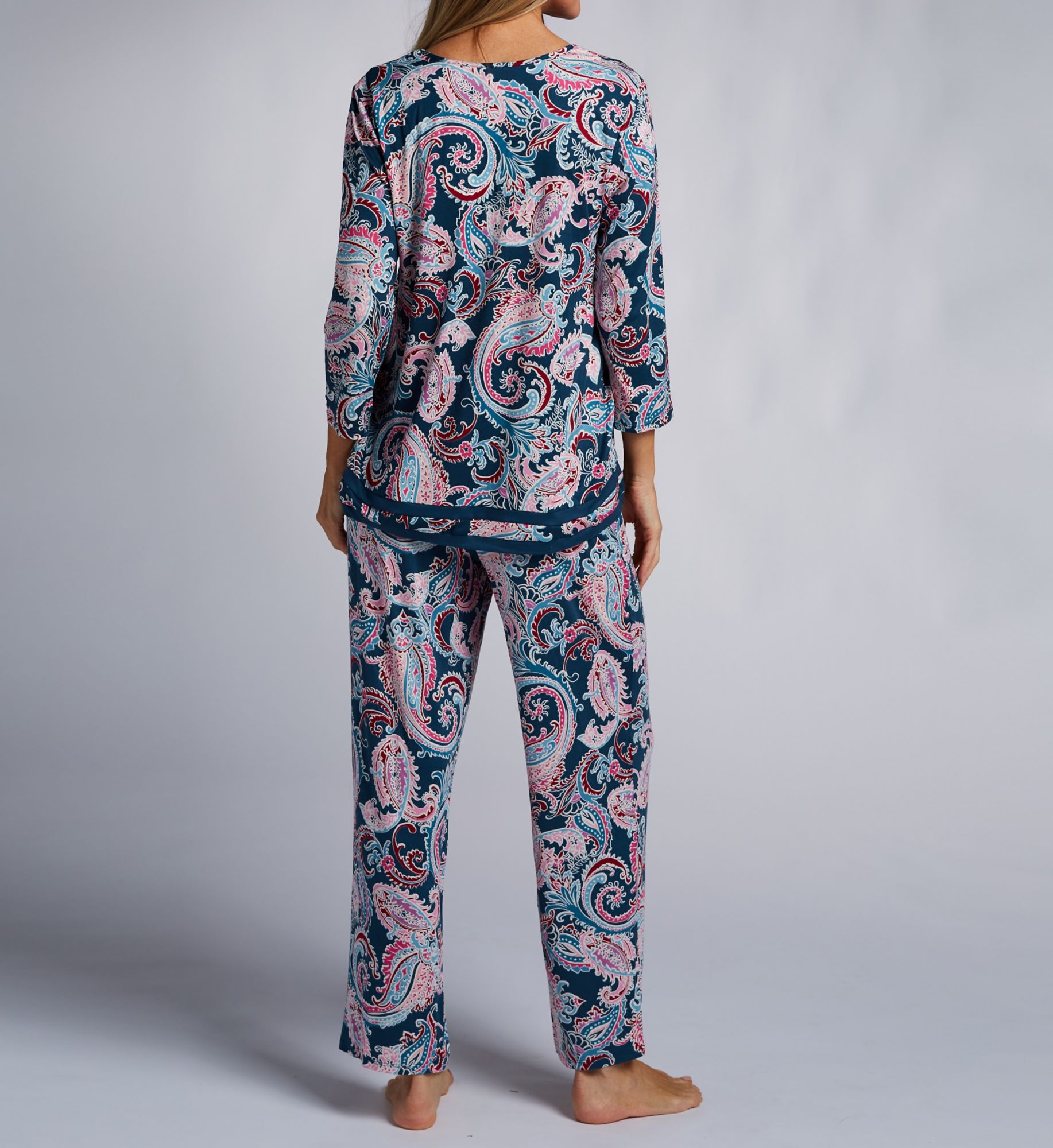 Ellen Tracy Paisley 3/4 Sleeve PJ Set 8725661 - Image 2