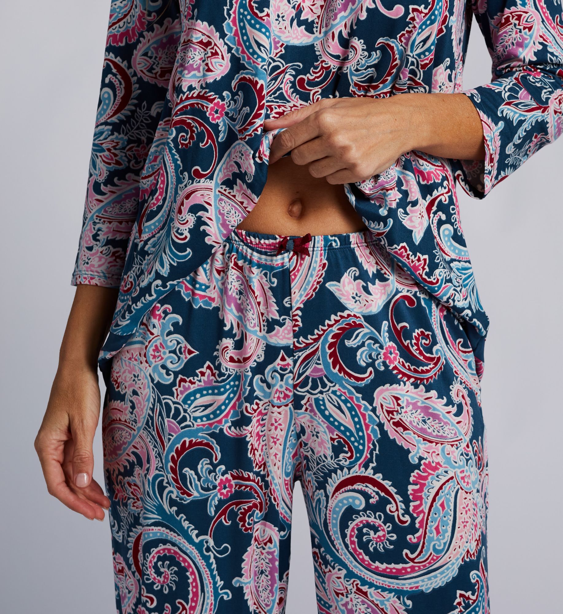 Ellen Tracy Paisley 3/4 Sleeve PJ Set 8725661 - Image 4