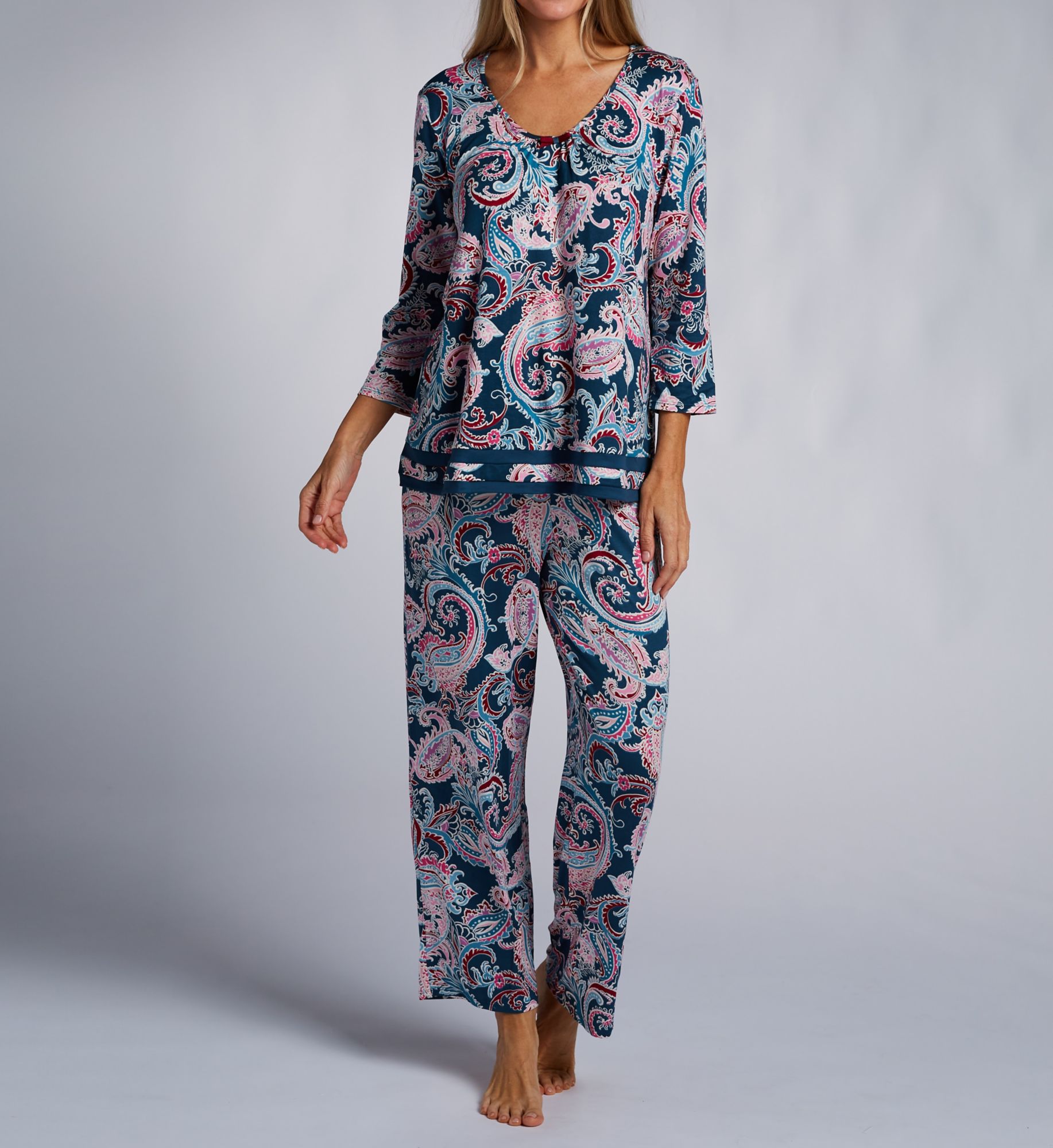 Ellen Tracy Paisley 3/4 Sleeve PJ Set 8725661 - Image 1
