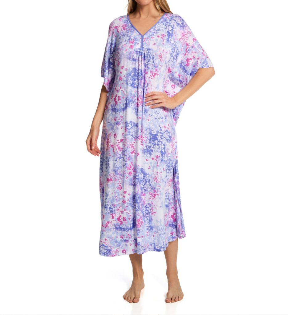 Printed Long Caftan Peri Multi L/XL by Ellen Tracy