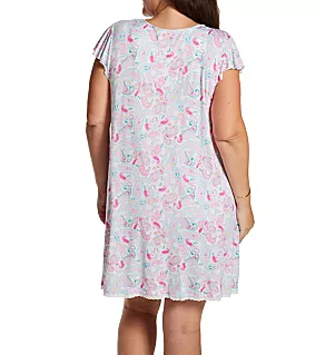 Plus Size Paisley Flutter Sleeve Chemise