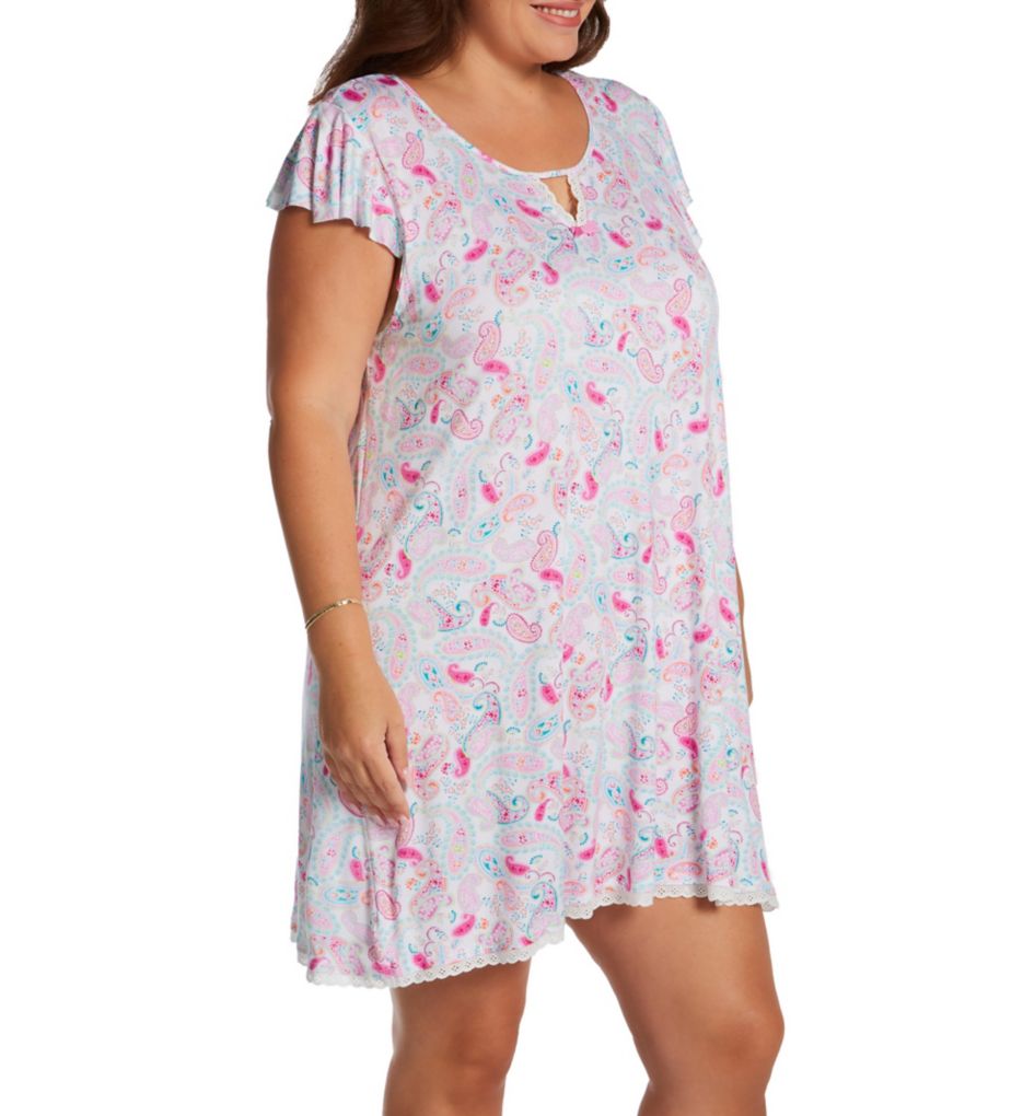 Ellen Tracy Plus Size Paisley Flutter Sleeve Chemise 9025634 - Image 1