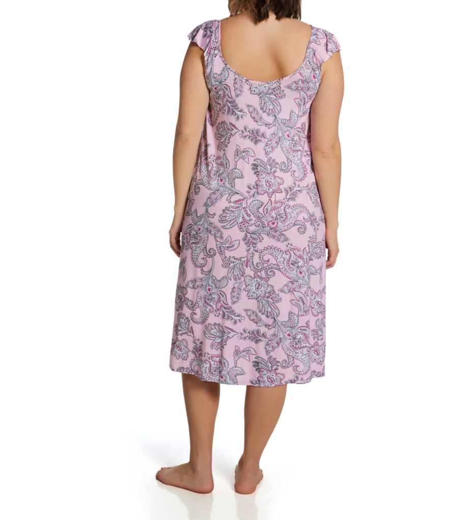 Plus Size Paisley Sleeveless Midi Gown