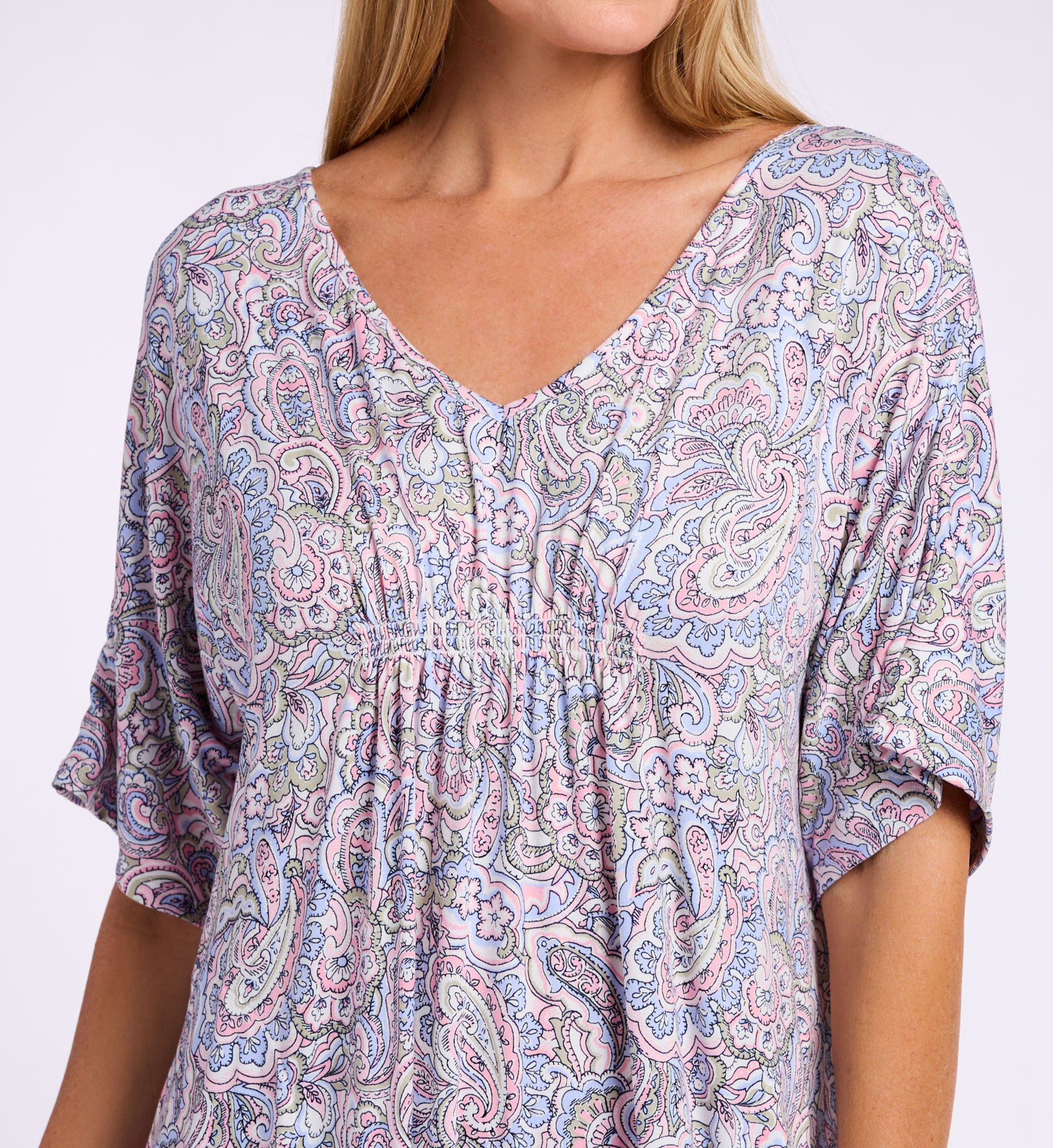 Ellen Tracy Wicking Jersey Long Tunic N00076  – Main View  – Front View  – Back View – Detail View