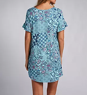 Aqua Patchwork Chemise Patchwork Aqua S
