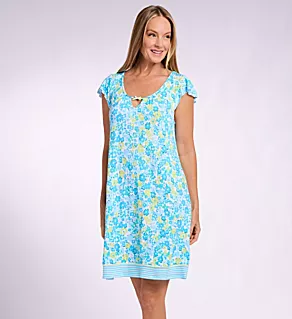 Short Sleeve Chemise Blue/Floral S