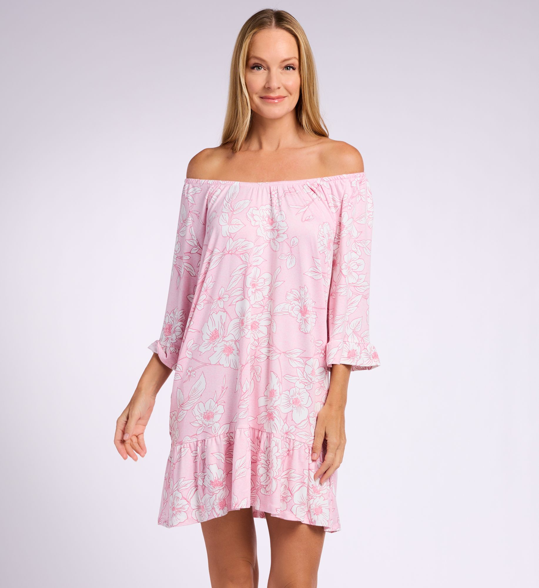 Ellen Tracy Wicking Jersey Short Tunic N30076  – Main View  – Front View  – Back View – Detail View