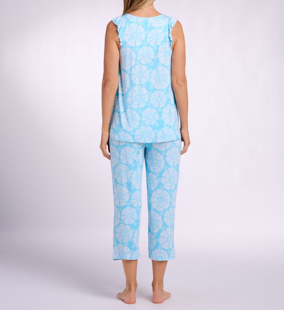 Ellen Tracy Short Sleeve PJ Set w/ Cropped Pant N70057 - Image 2