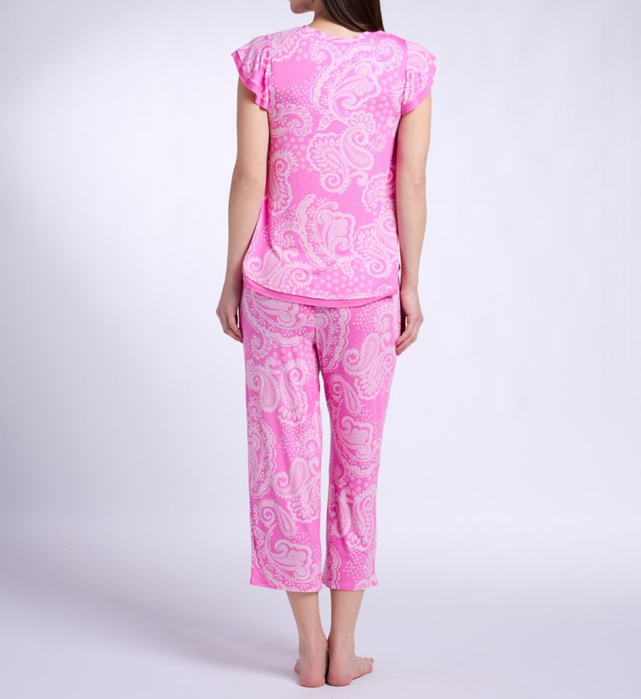 Ellen Tracy Short Sleeve PJ Set w/ Cropped Pant N70058 - Image 2
