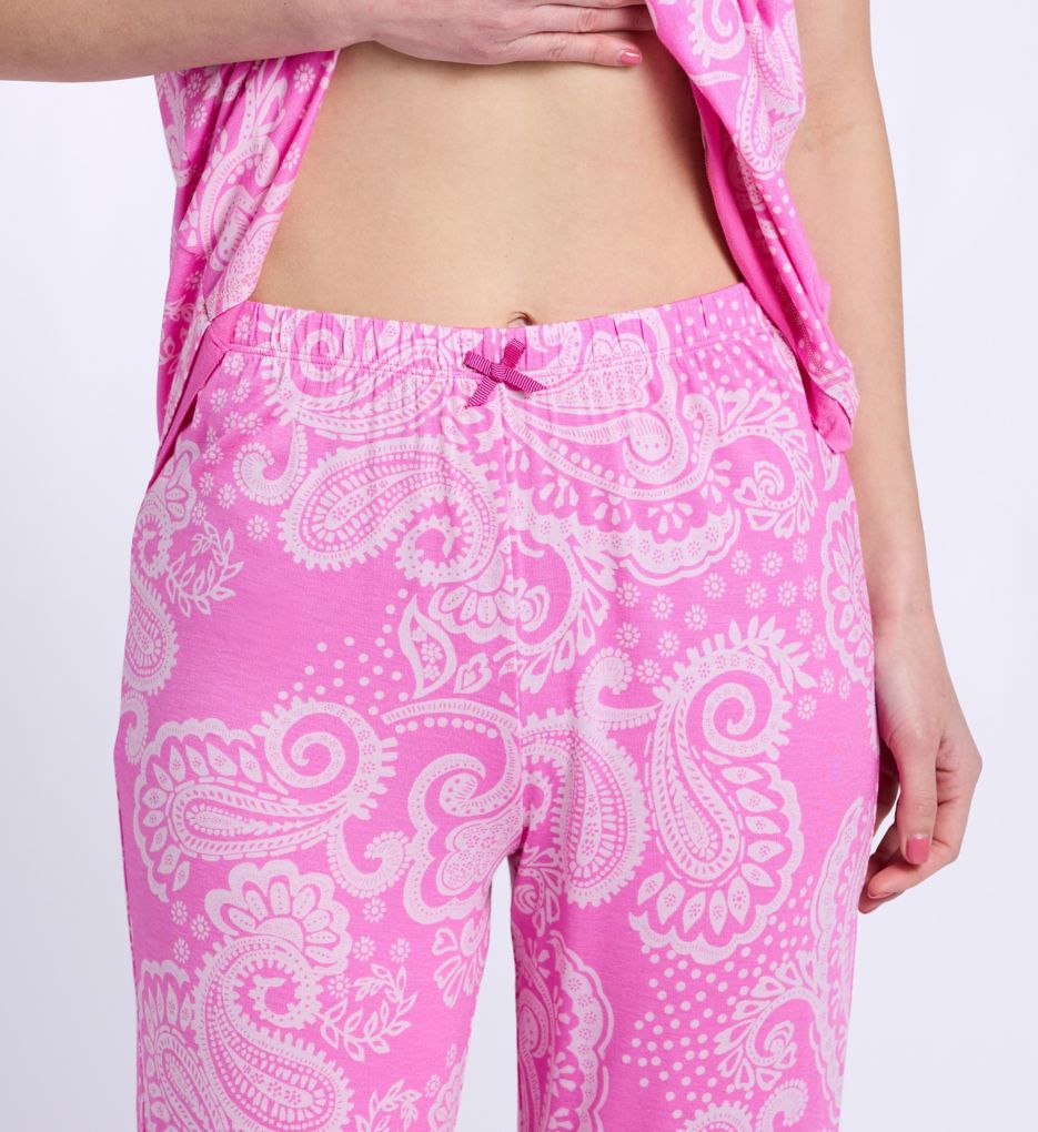 Ellen Tracy Short Sleeve PJ Set w/ Cropped Pant N70058 - Image 4