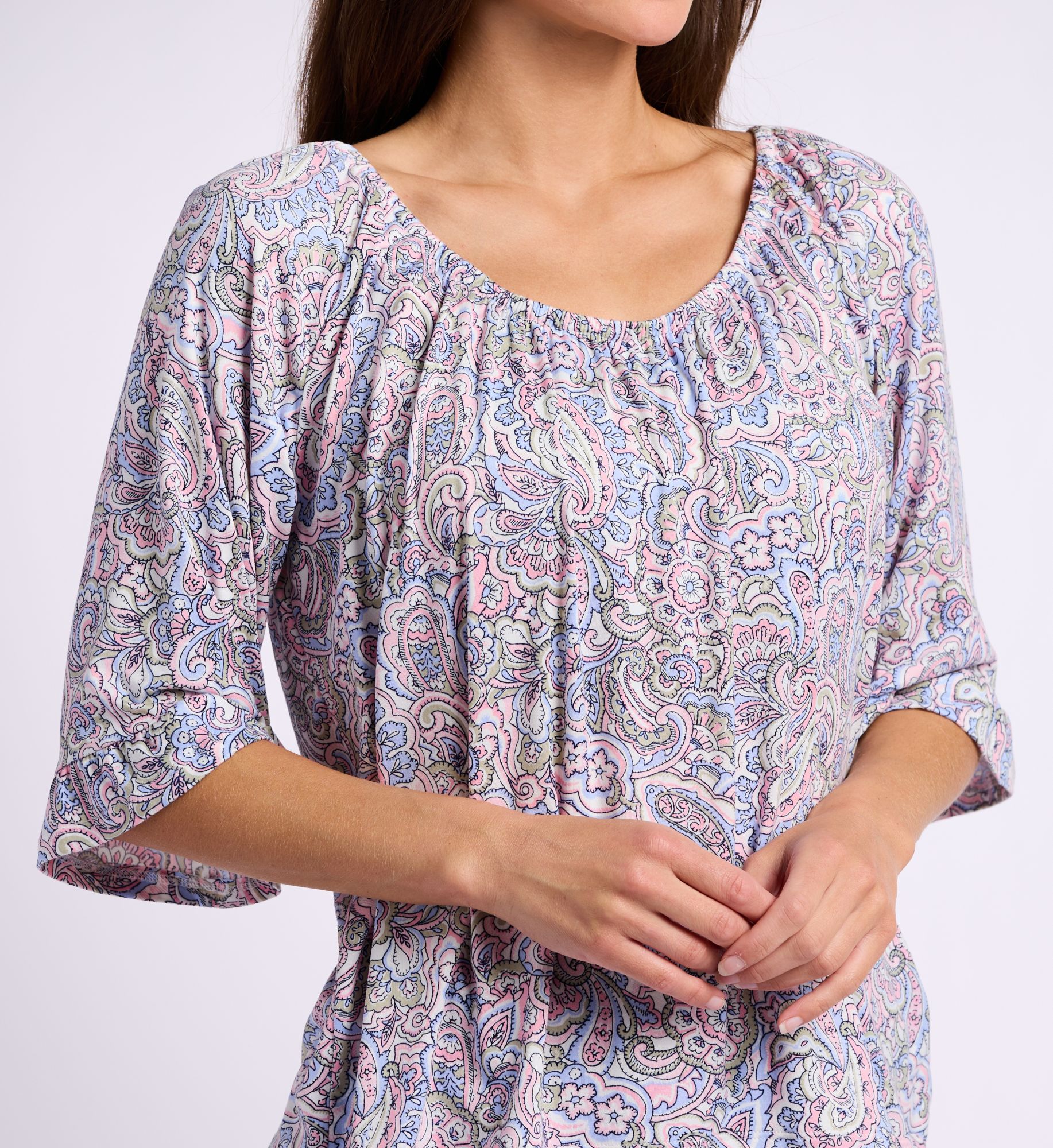 Ellen Tracy Wicking Jersey Wide Leg Cropped PJ Set N70076 - Image 3