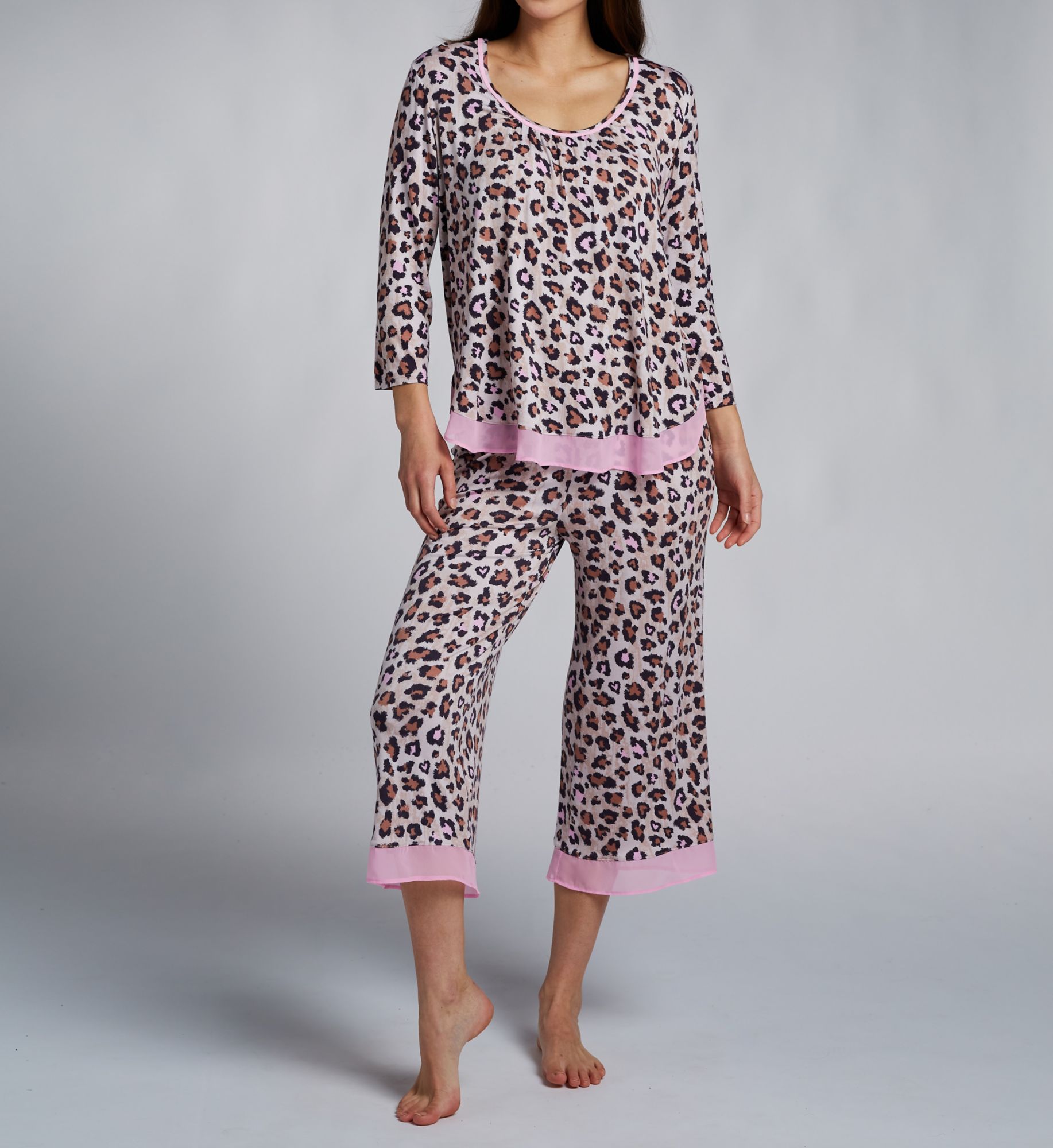 Ellen Tracy Leopard Cropped Pant PJ Set N852667 - Image 1