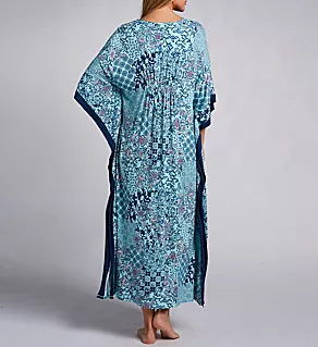 Aqua Patchwork Long Caftan Patchwork Aqua S/M