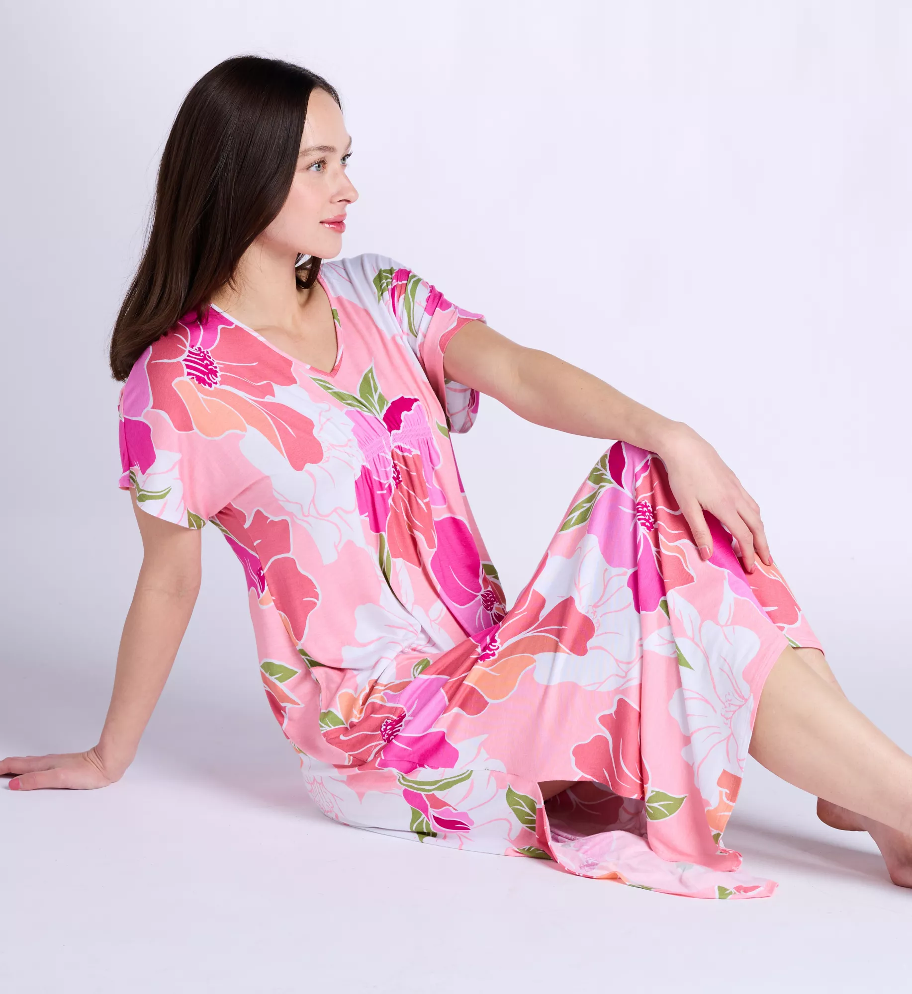 Plus Size Short Sleeve Long Tunic