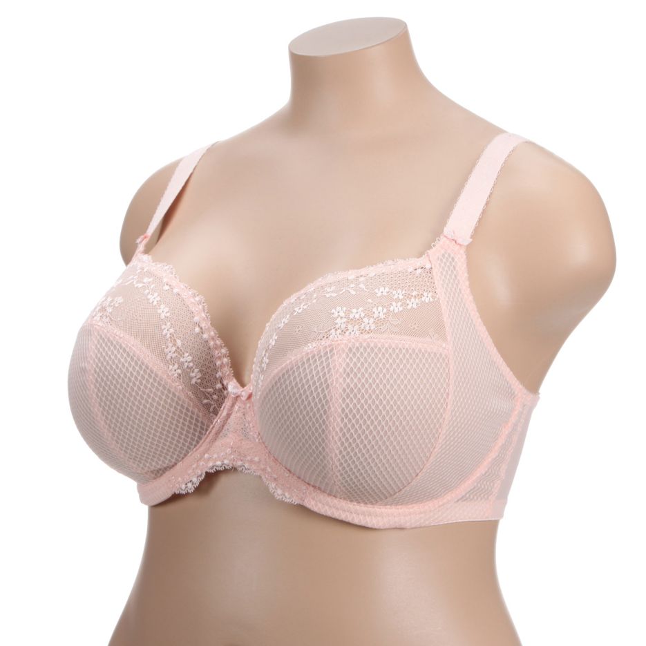 Elomi Charley Banded Stretch Lace Plunge Underwire Bra  (4382),34HH,Honeysuckle 