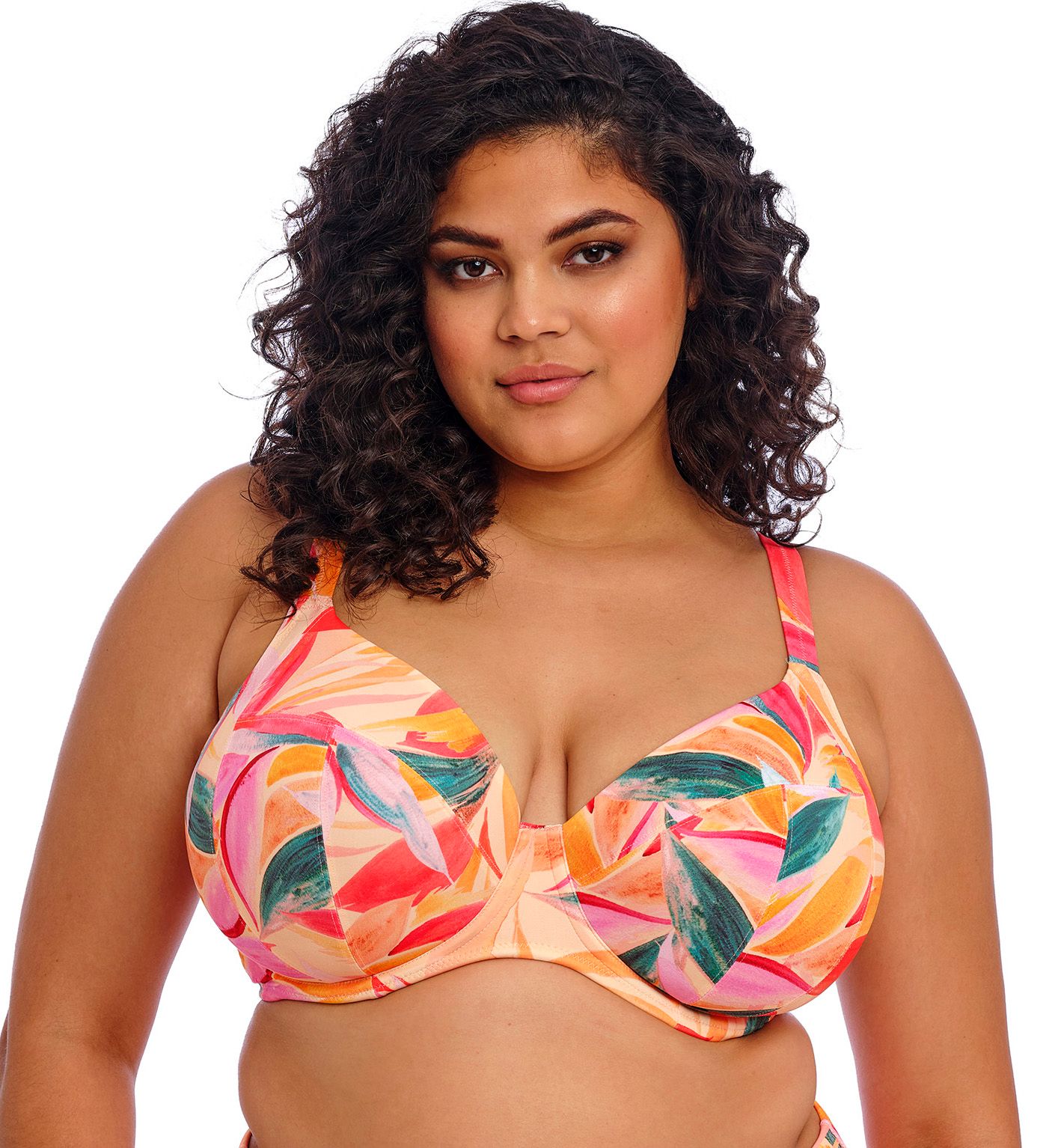 Elomi Sancho Beach Underwire Plunge Bikini Swim Top Mango 34H  - Image 1