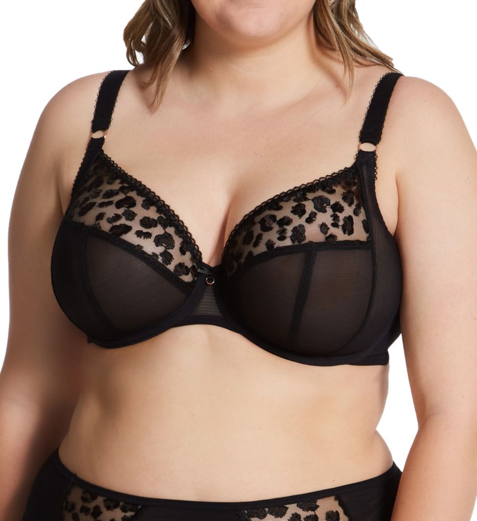 Le Mystere Bra Womens 40G Black Satin & Mesh Unlined Underwire Seamless  Moulded
