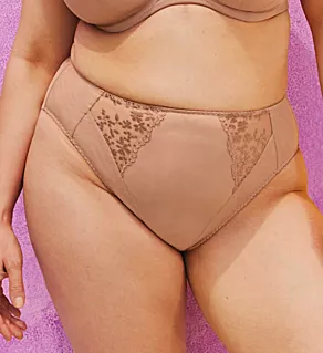 Zarla High Leg Brief Panty Café Au Lait XL
