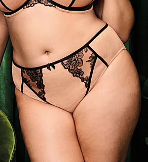 Teagan High Leg Brief Panty Cafe au Lait L