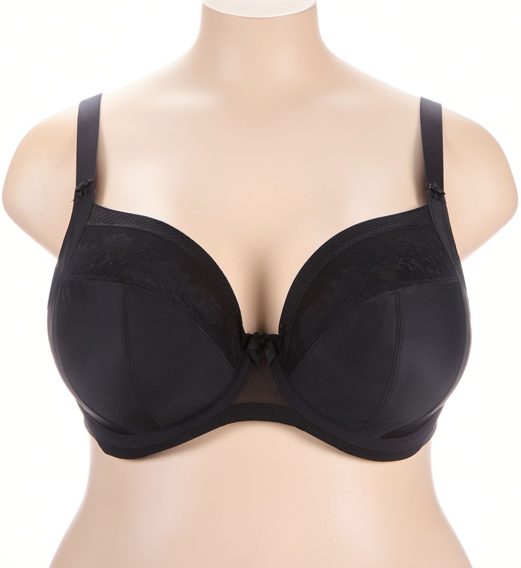 Elomi Tara Unlined Underwire Half Cup Bra – UK Sizes D-H – Style 4170 NWT Black Print